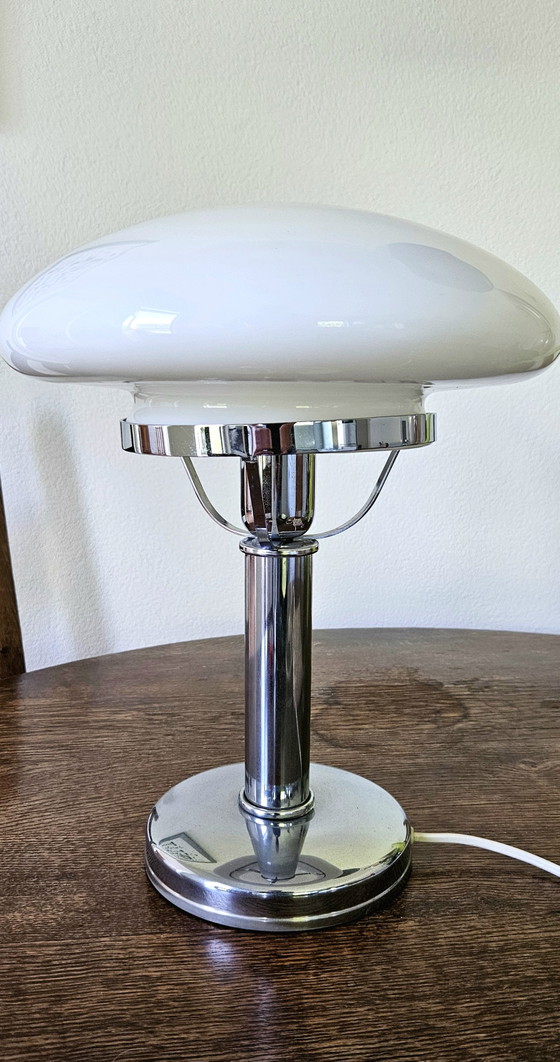Image 1 of Bauhaus table lamp with opal glass shade