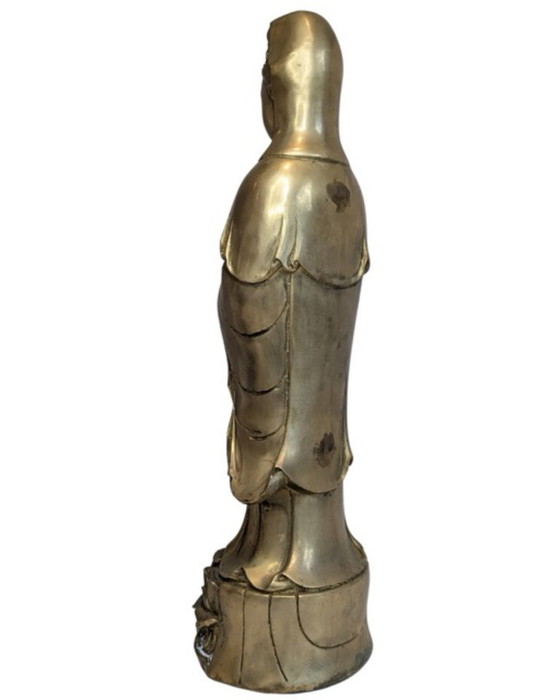 Guanyin debout en bronze antique – Chine, XIXe siècle – Sculptures, Copper (photo 6 of 10)
