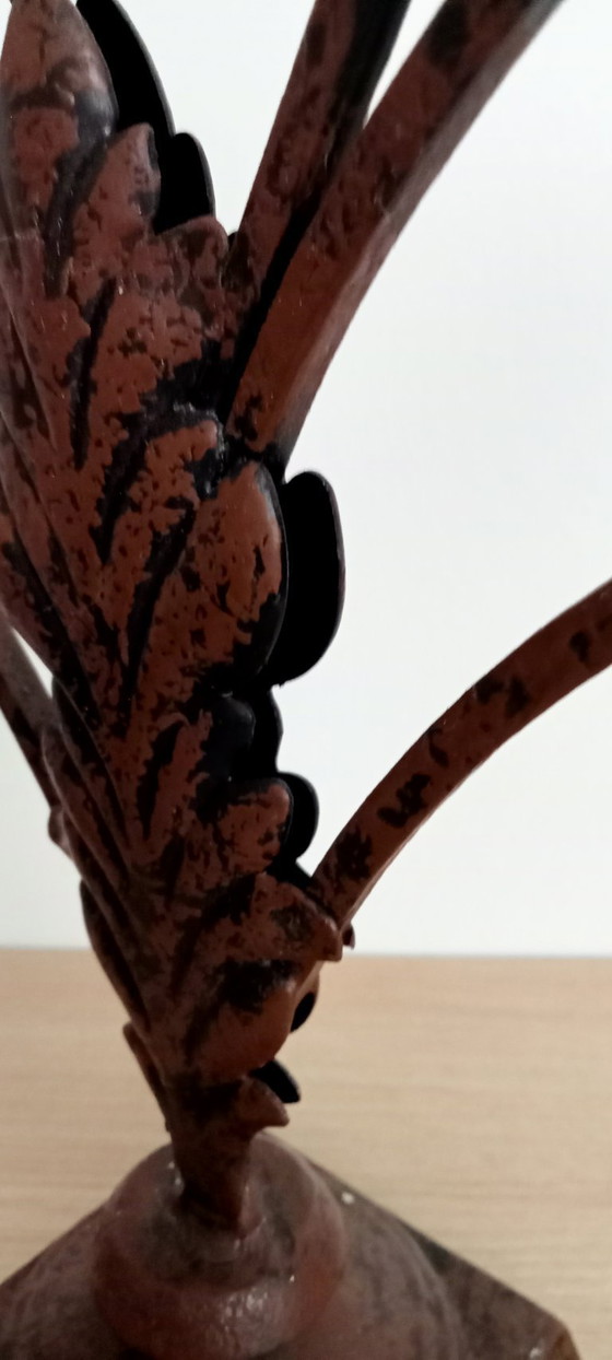 Image 1 of Brocante rustikaler ländlicher Fleur des Lis Kerzenständer