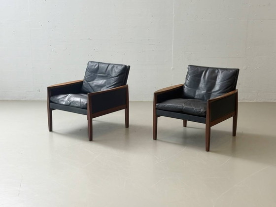 Image 1 of Set van 2 loungestoelen van Hans Olsen voor Juul Kristensen, Denemarken, jaren 1950.