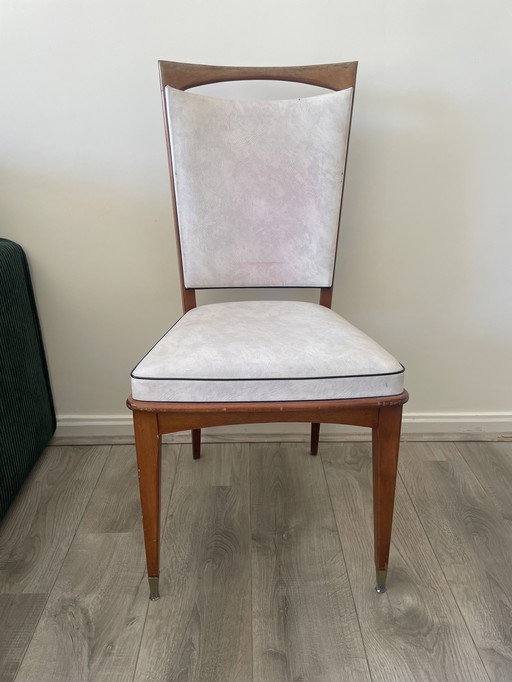 Coppia di sedie vintage in similpelle anni '50