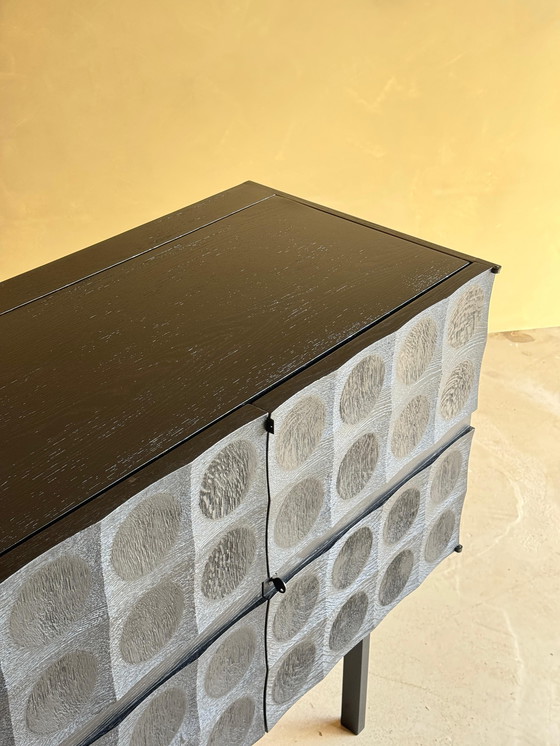 Image 1 of Brutalist Bar Cabinet in Black Stained Oak by J. Batenburg for MI Belgium