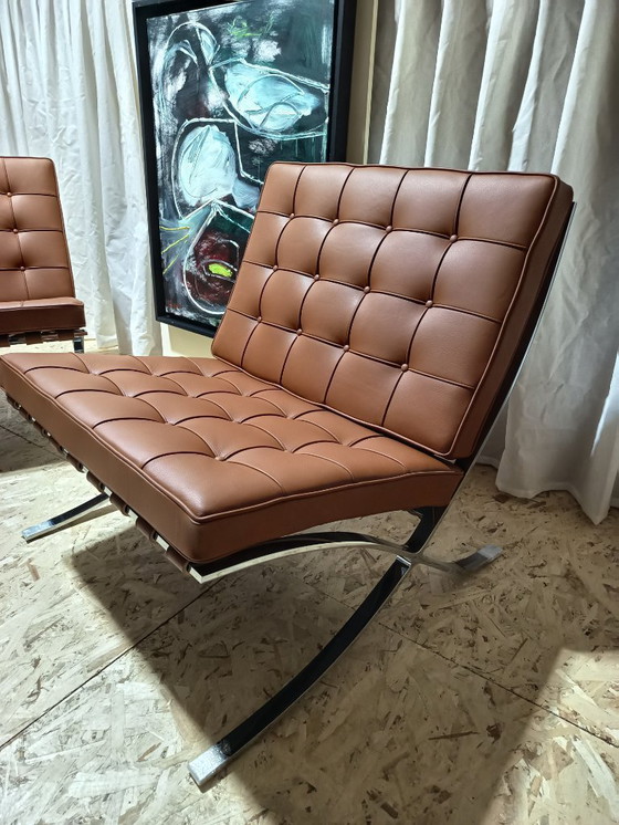 Image 1 of Sillones KNOLL Studio Barcelona (NUEVA Serie 2026) en piel natural (color coñac)