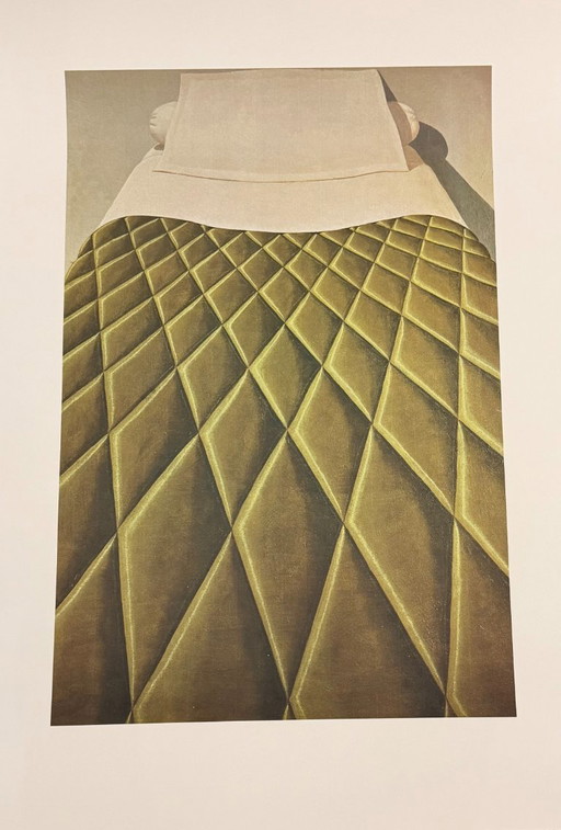 Domenico Gnoli (1933-1970), Copriletto verde, 1969, copyright Marzia Gnoli, 1994, Stampato nei Paesi Bassi
