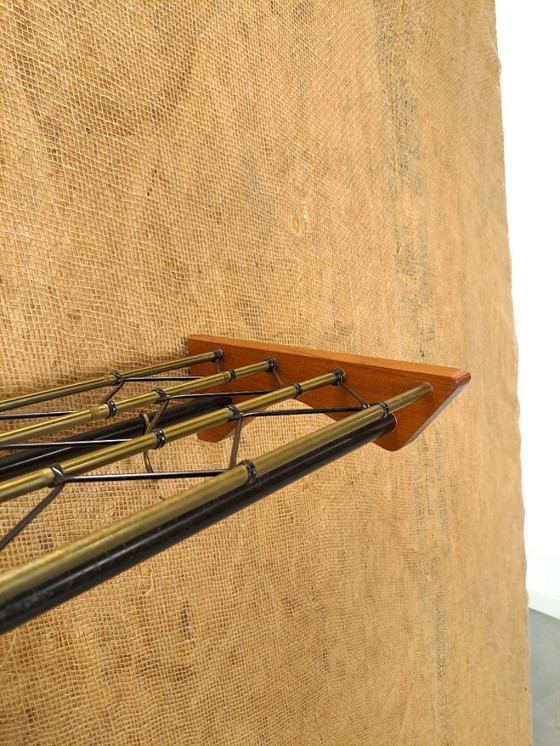 Image 1 of Porte-manteau suédois en teck, noir et or, n° 17