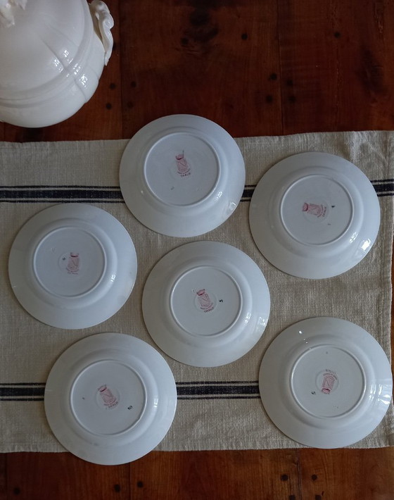 Image 1 of "Thalia" - 6 platos llanos de piedra de hierro de Saint-Amand