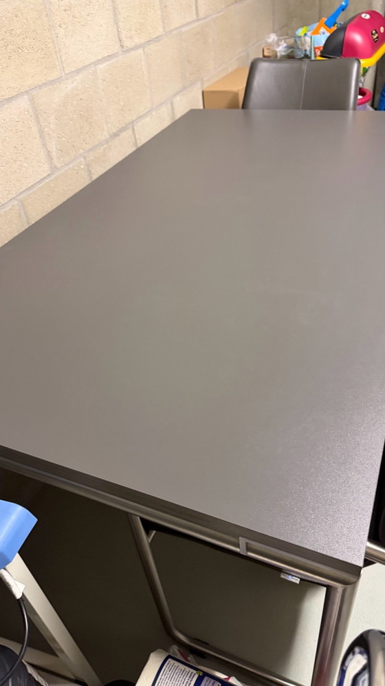 Table de salle à manger et 4 chaises, Tables de salle à manger, Velours, Aluminium, Beige (photo 3 sur 9)