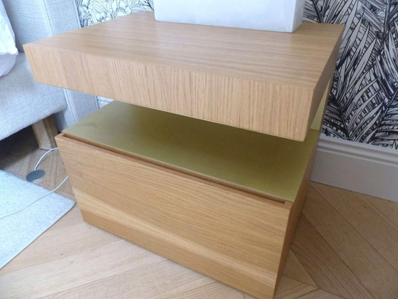 Image 1 of Pair of "Hook Side Table W/Drawer" bedside tables, designed by HMD Interiors