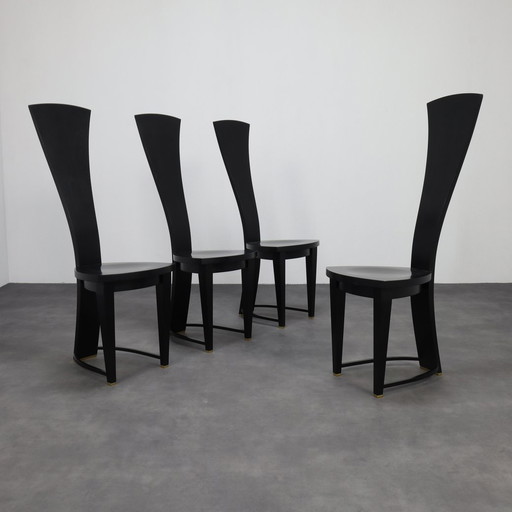 4x Highback Dining Chair Italy, 1990s