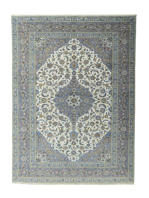 Alfombra oriental Keshan anudada a mano – 415 x 305 cm