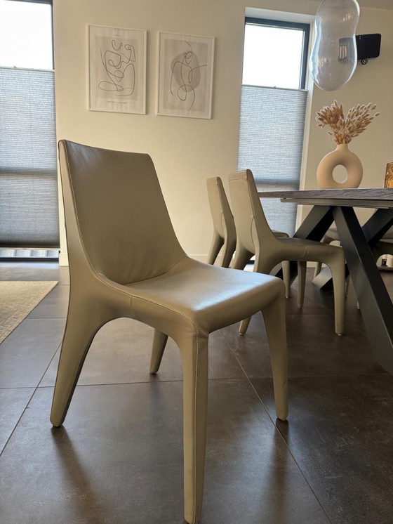 Image 1 of 6 sillas de comedor Bonaldo de cuero