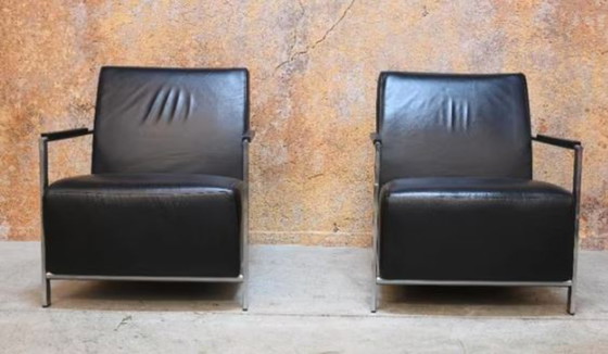 Image 1 of 2 poltrone Harvink Alowa in pelle nera.