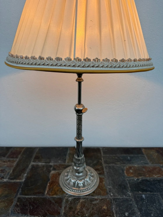 Lampada a cremagliera in metallo argentato anni '60, Lampade da tavolo (foto 4 di 15)
