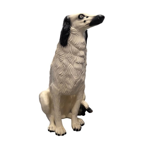 Statue de chien en céramique italienne vintage