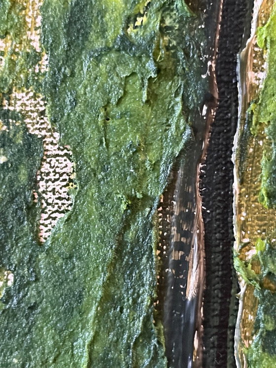 Image 1 of Birch IV – Organic abstract painting inspired by birch bark | 50x50 cm