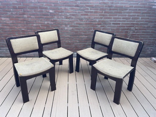 Set of 4 Brutalist dining chairs