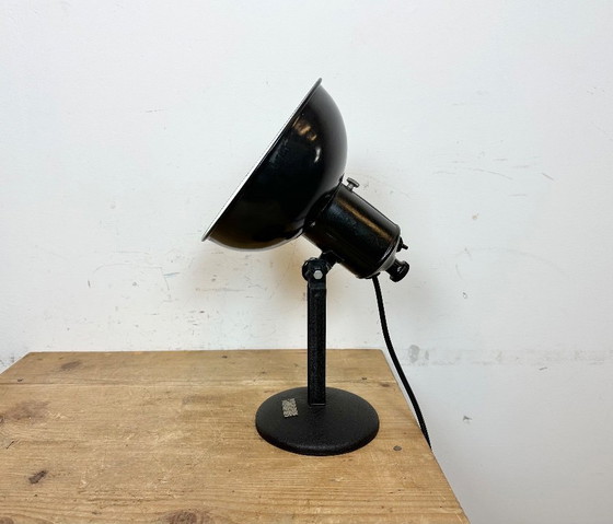 Image 1 of Vintage Black Enamel Table Photo Lamp, 1950s