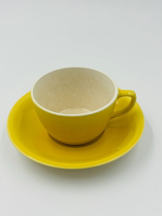 Image 1 of Vintage Boch Belgium 10-cup yellow tea set