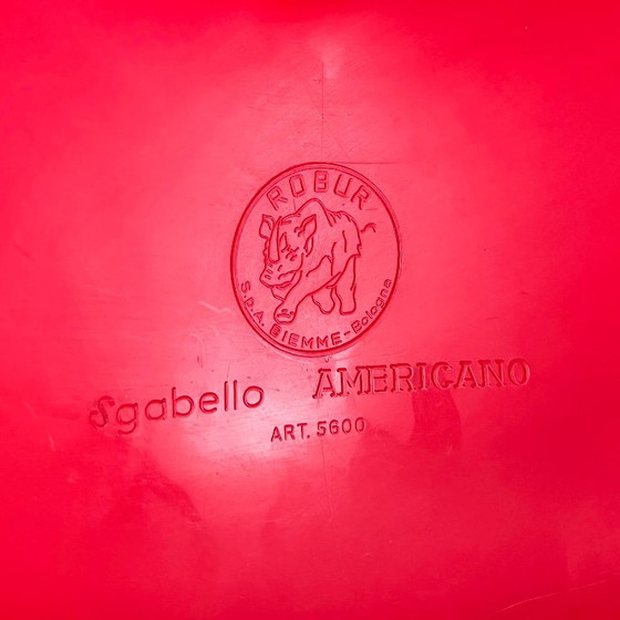 Image 1 of Red Americano Space Age Stool from Biemme Bologna, 1970s