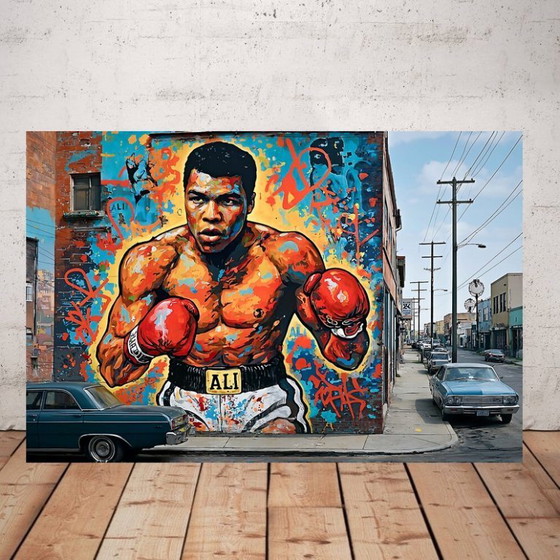 Image 1 of Photo printed on plexiglass / Muhammad Ali / Limited edition / Street art / Pop art / Original decoration / Boxer
