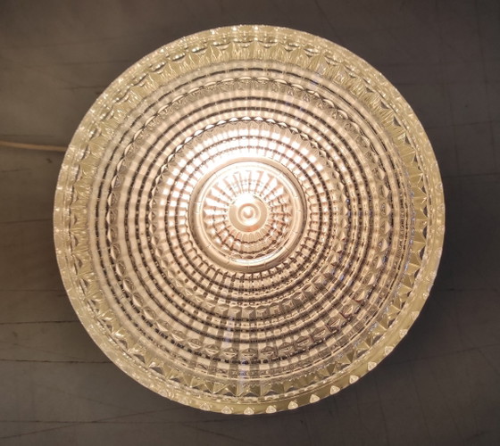 Image 1 of Plafond- of wandlamp van prismatisch glas - midden 20e eeuw