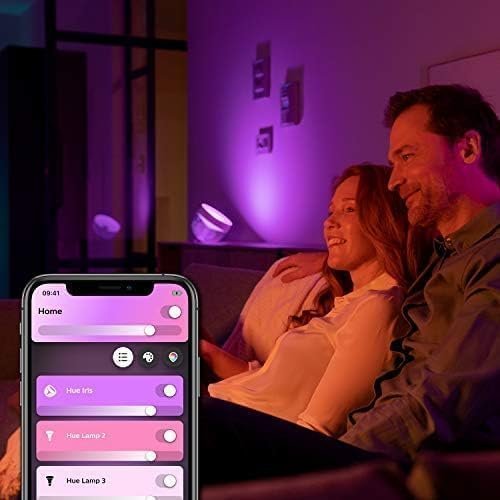 Philips Hue White & Color Ambiance, Iris compatible Bluetooth, Blanc, fonctionne avec Alexa, Google Assistant et Apple Homekit