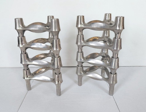 Set de 8 Bougeoirs BMF Stoff-Nagel empilables Design Années 60/70