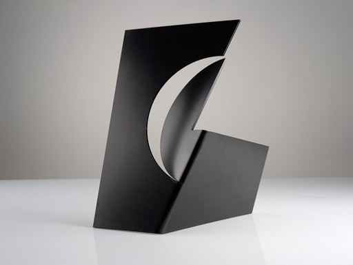 Zwarte abstracte stalen sculptuur, Carlos Evangelista, 55/75