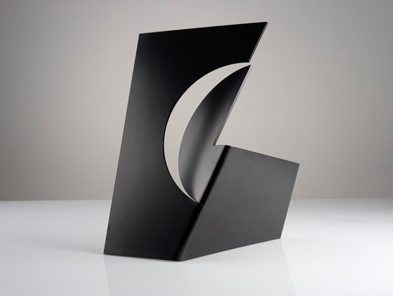 Image 1 of Zwarte abstracte stalen sculptuur, Carlos Evangelista, 55/75