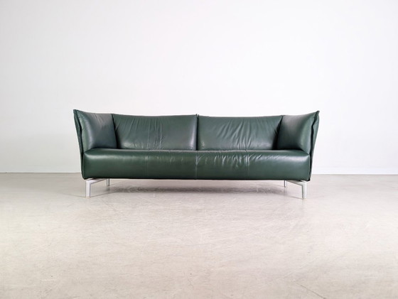 Image 1 of Original Rolf Benz Sofa Leder Design Couch dunkelgrün Zweisitzer