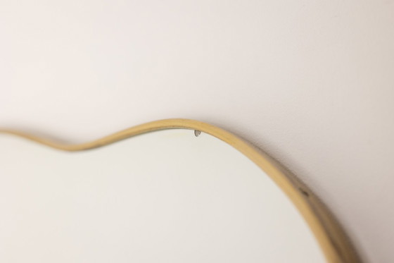 Image 1 of Pair of mirrors, Gio Ponti style. Brass frame. 1980s.