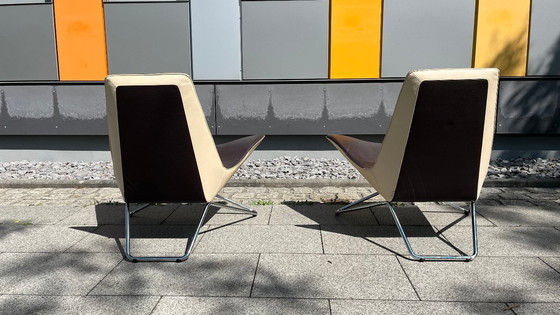 Image 1 of Walter Knoll Design Armchair My Chair Leather brown-beige - Set of 2