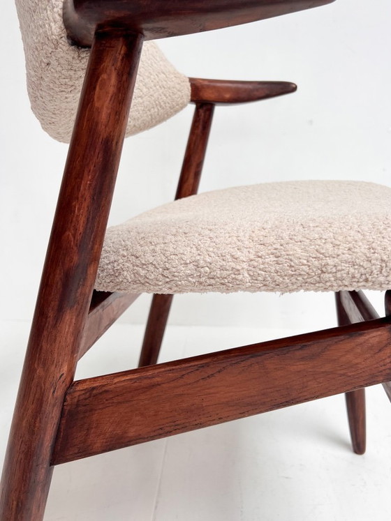 Image 1 of Newly upholstered cowhorn chair, 1970s