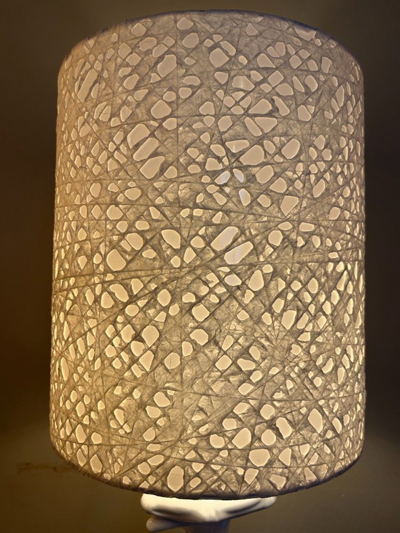 Image 1 of Große Tischlampe aus weißer Keramik, Capodimonte Italien, 1960er