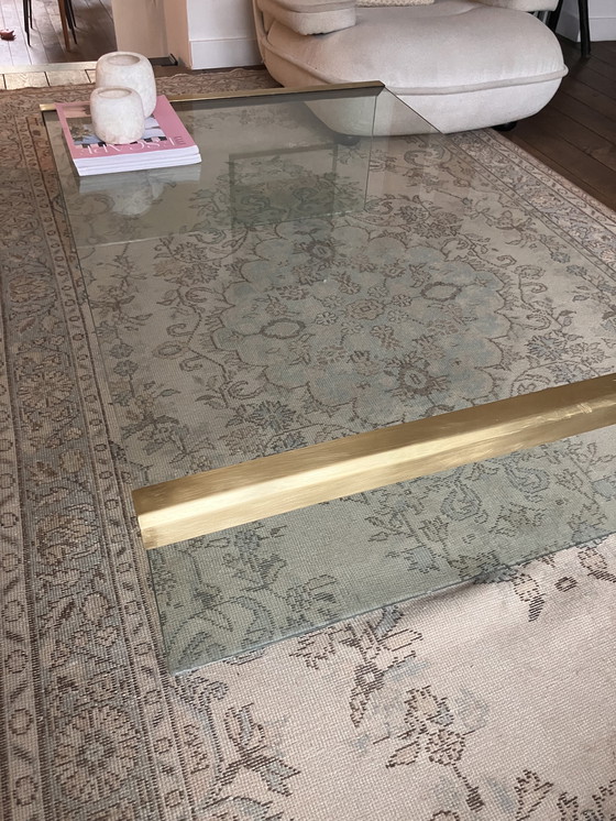 Image 1 of Table basse Galotti&Radice T33 en verre et laiton