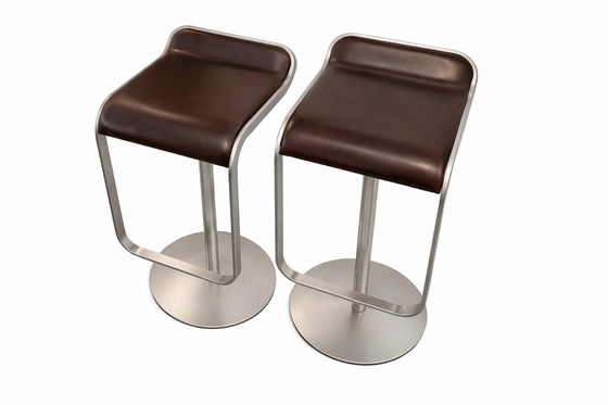 Image 1 of 2 x Lapalma bar stools LEM – brown – height adjustable (66–78 cm)