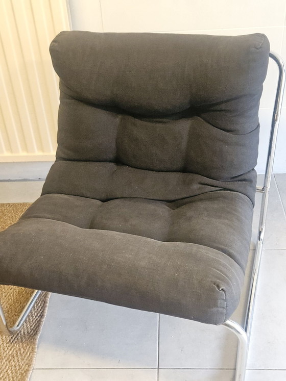 Vintage Revolt lounge chair (designer Gillis Lundgren) early 1970s, Chairs and lounge chairs, Metal, Textile (photo 2 of 5)