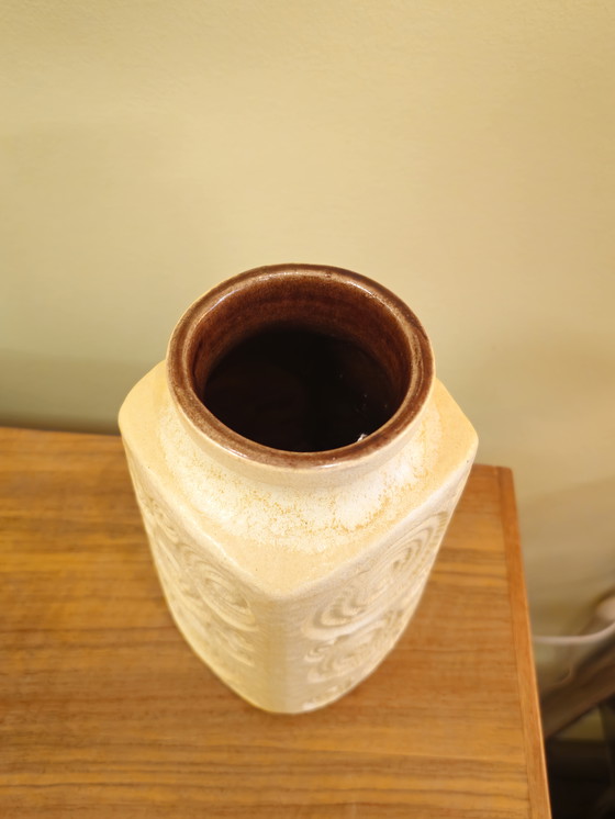 Image 1 of Vintage West Germany Vase Spiral Motif Sand