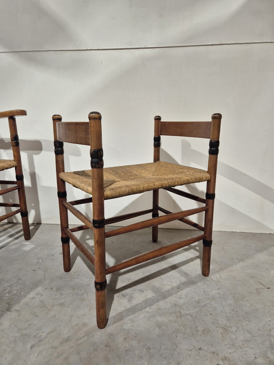 Image 1 of Jac Levee Art-Deco-Set, bestehend aus 2 Stühlen und einem Hocker