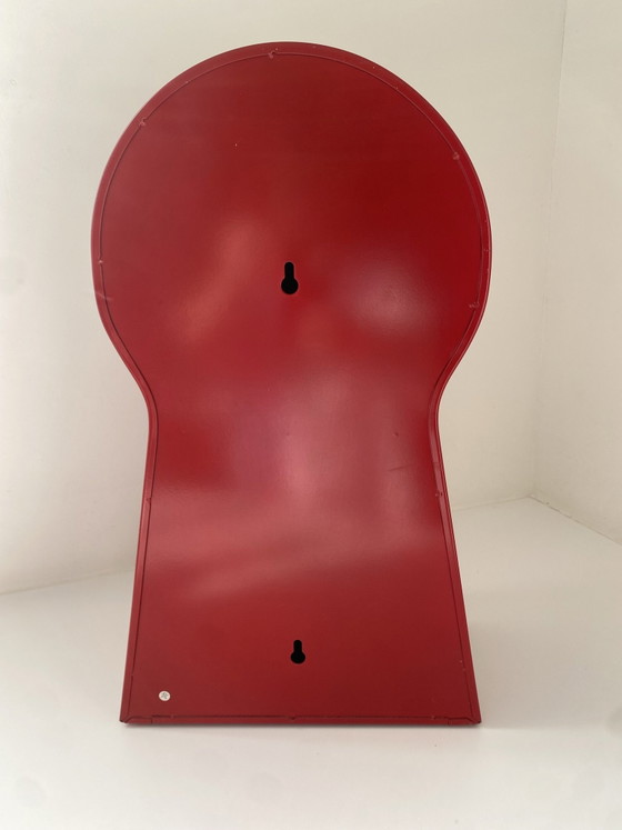 Vintage Keyhole Clock & Cabinet IKEA PS 1995 | Design: Thomas Eriksson | Red, Metal (photo 8 of 9)
