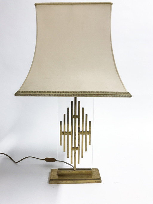 Vintage Bronze and Lucite Table Lamp, 1960s