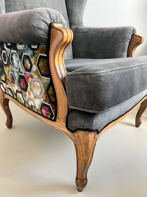 Wingback Chairs (2), Hotel Chique, Backside Fabric Designers Guild – Armchairs, Textile, Velvet (photo 7 of 10)