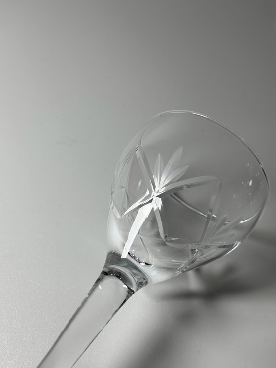 Image 1 of Holmegaards Glasværk - 1920s - Set of 8 Hand-Engraved Crystal Port, Dessert Wine & Sherry Glasses — Model Ulla