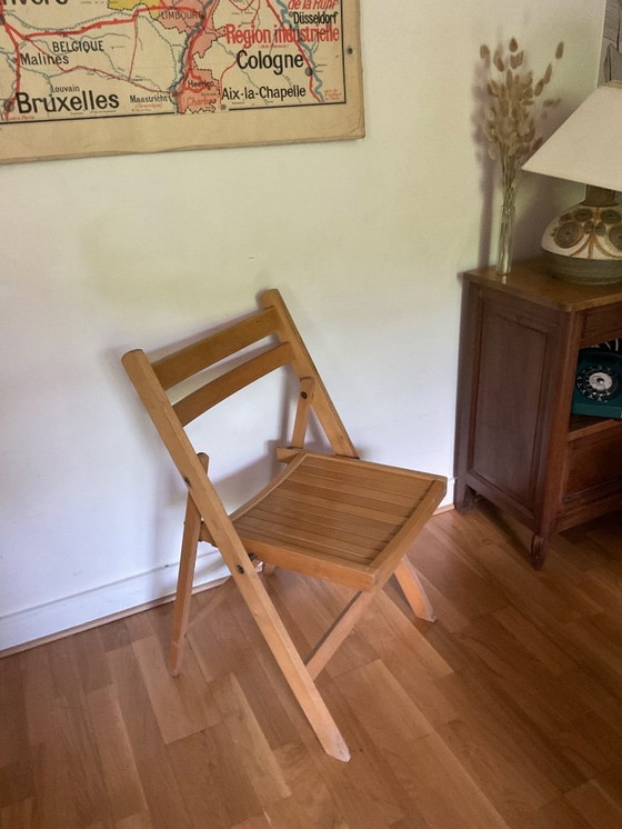 Image 1 of Sedia pieghevole in legno stampato – design scandinavo/modernista