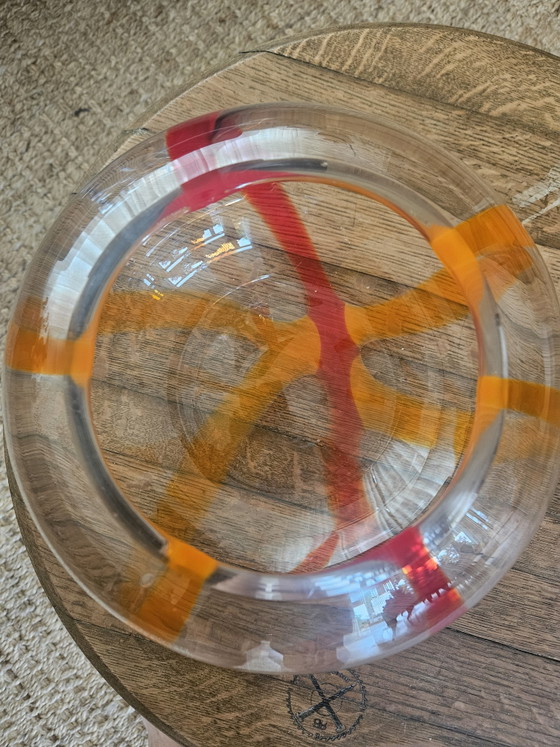 Image 1 of LSA International glazen vaas • Oranje/Rood • Handgeblazen