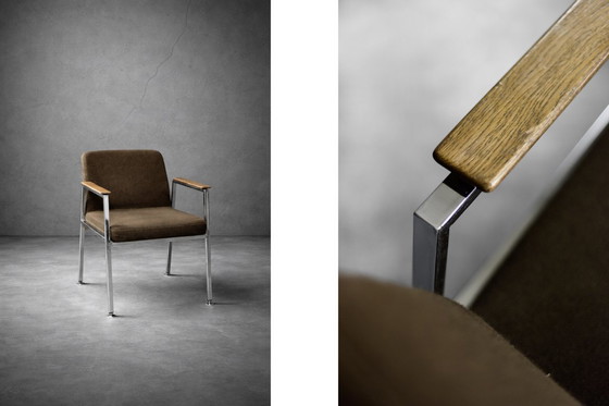 Image 1 of Sedia da conferenza marrone moderna tedesca vintage di metà secolo di Drabert, anni '70