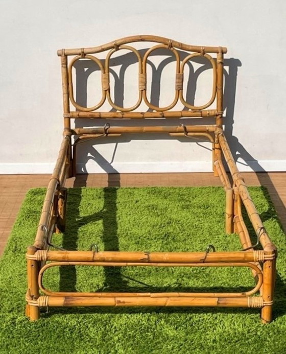 Image 1 of 70s Vintage junior bamboe bed