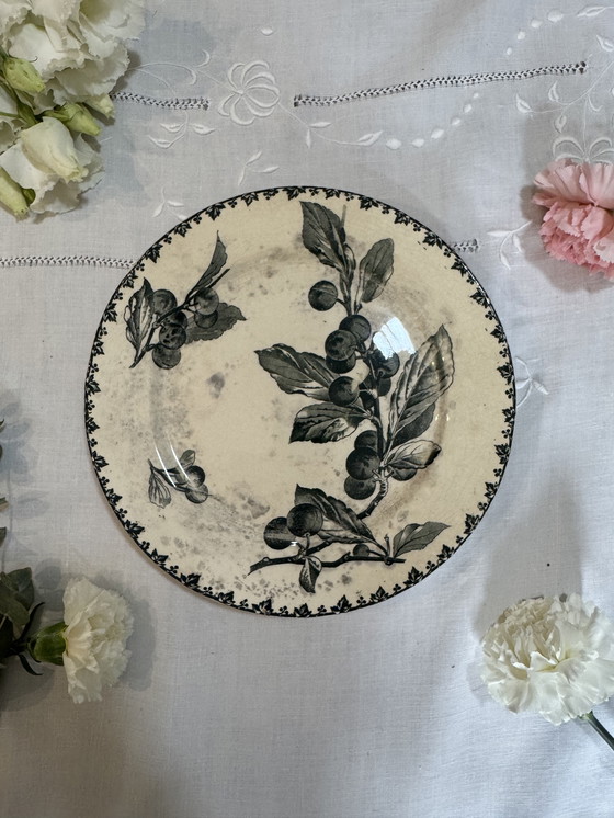 Image 1 of Coupe sur pied compotier vintage Sarreguemines 