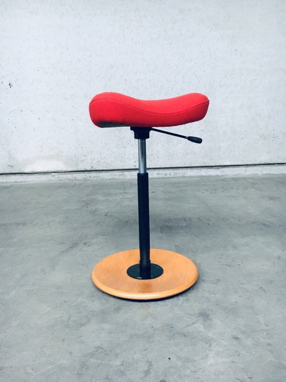 Image 1 of Scandinavian Ergonomic Design Writing Desk and Stool, Stokke 1980's