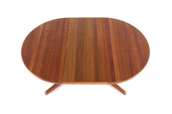 Image 1 of Gudme round 2x extendable dining table 'Slumstrup' vintage Danish design
